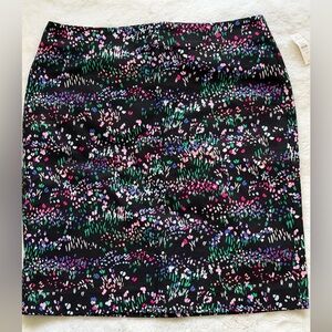 NWT Talbots Petite Black Floral Pencil Skirt Size 10P
